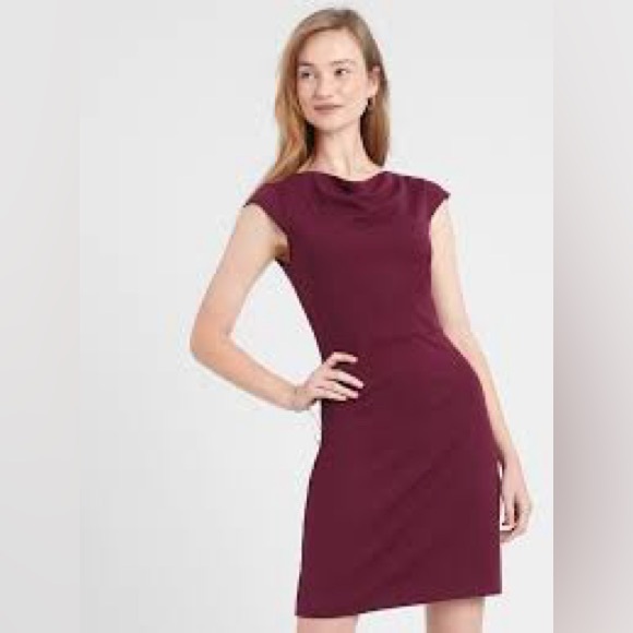 New but no tag | Banana Republic | size 4 | maroon cowl neck dress - Picture 1 of 6